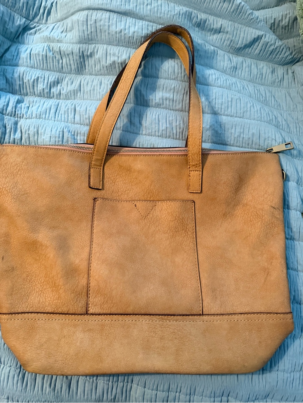 Streetwise Classic Tan faux Leather Tote Bag